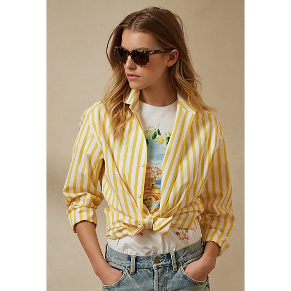 Ralph Lauren • Vertical Yarn-Dyed Stripes Button-Down in Yellow and White